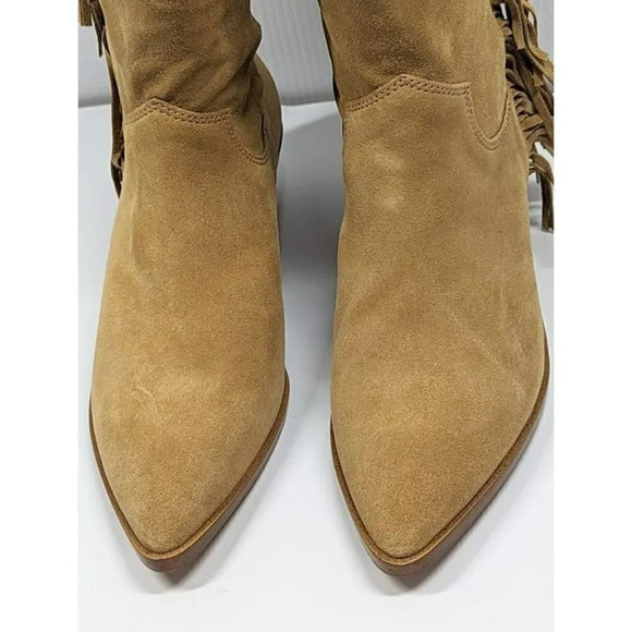 Rebecca Minkoff Women's Krissa Suede Fringe Low-Heel Boots Size 8.5 (MSRP $198) - Picture 5 of 12